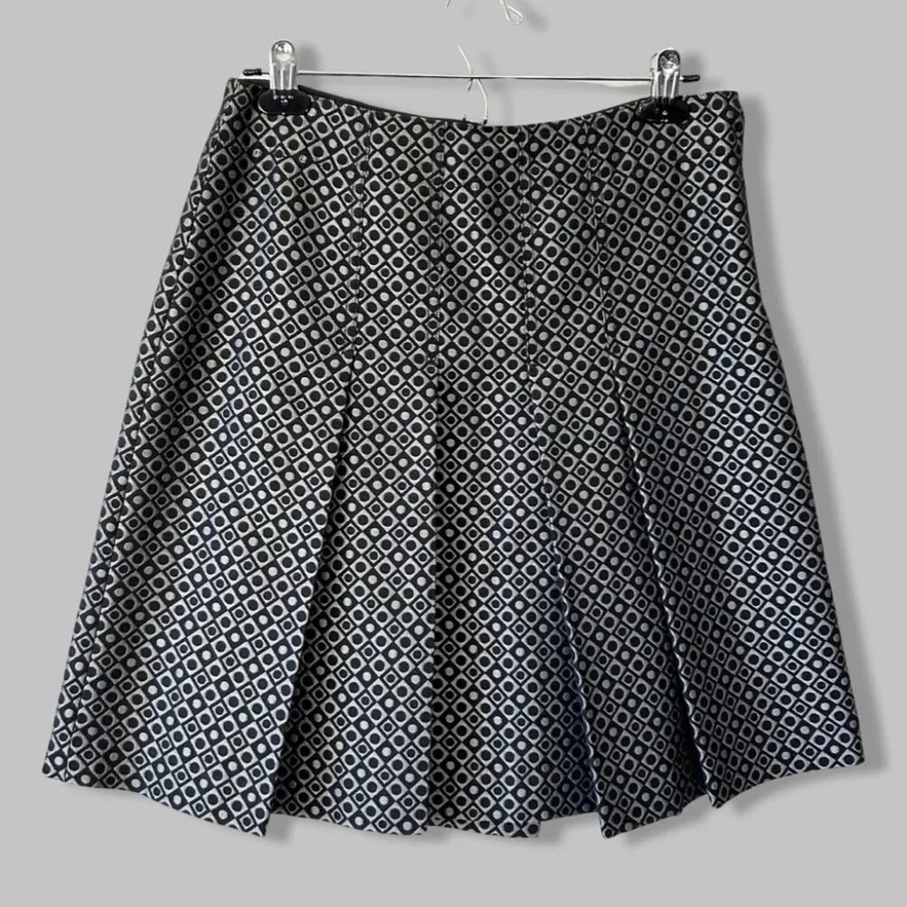Club Monaco Pleated Jacquard Metallic Skirt